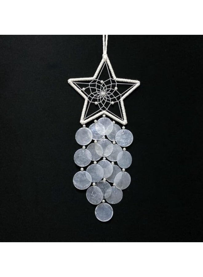 الواحة-TH زينة أجراس الرياح المصنوعة من الأصداف، وصائد الأحلام، وأقراص اللؤلؤ، وزينة النوافذ، ونجوم أجراس الرياح، وزينة النوافذ والجدران والغرف والباحات والشرفات. - Image 2